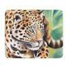 Prowling Jaguar Watercolor Art Tan Sherpa Blanket Home Decor