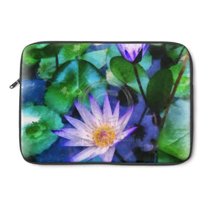 Purple Lilies Pond Watercolor Laptop Sleeve 13