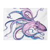 Purple Octopus Blue Ink On White Art Velveteen Plush Blanket 30 × 40 All Over Prints