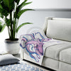 Purple Octopus Blue Ink On White Art Velveteen Plush Blanket All Over Prints