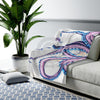 Purple Octopus Blue Ink On White Art Velveteen Plush Blanket All Over Prints