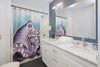 Purple Octopus Blue Watercolor Nautical Art Shower Curtain Home Decor