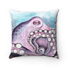Purple Octopus Blue Watercolor Nautical Art Square Pillow 14 × Home Decor