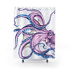 Purple Octopus Dance Ink Art Shower Curtain 71 × 74 Home Decor