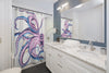 Purple Octopus Dance Ink Art Shower Curtain Home Decor
