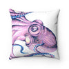 Purple Octopus Ink Art Square Pillow 14 × Home Decor