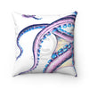 Purple Octopus Ink Art Square Pillow Home Decor