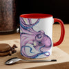 Purple Octopus Ink On White Art Accent Coffee Mug 11Oz