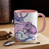 Purple Octopus Ink On White Art Accent Coffee Mug 11Oz