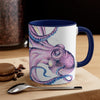 Purple Octopus Ink On White Art Accent Coffee Mug 11Oz