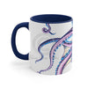 Purple Octopus Ink On White Art Accent Coffee Mug 11Oz