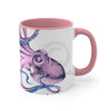 Purple Octopus Ink On White Art Accent Coffee Mug 11Oz
