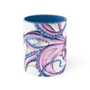 Purple Octopus Ink On White Art Accent Coffee Mug 11Oz