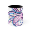 Purple Octopus Ink On White Art Accent Coffee Mug 11Oz Black /