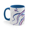 Purple Octopus Ink On White Art Accent Coffee Mug 11Oz Blue /