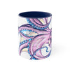 Purple Octopus Ink On White Art Accent Coffee Mug 11Oz Navy /