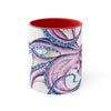 Purple Octopus Ink On White Art Accent Coffee Mug 11Oz Red /