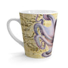 Purple Octopus Tentacles Vintage Map White Latte Mug Mug
