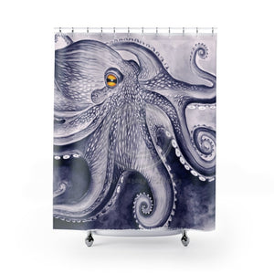 Purple Octopus Tentacles Watercolor Shower Curtain 71 × 74 Home Decor
