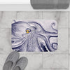 Purple Octopus Watercolor Bath Mat Home Decor
