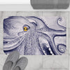 Purple Octopus Watercolor Bath Mat Home Decor