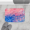 Purple Pink Blue Abstract Ink Art Bath Mat Home Decor