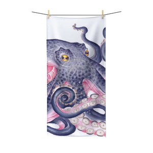 Purple Pink Octopus Kraken Tentacles Ink Polycotton Towel 30 × 60 Home Decor