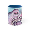 Purple Pink Octopus Watercolor Art Accent Coffee Mug 11Oz Blue /