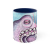 Purple Pink Octopus Watercolor Art Accent Coffee Mug 11Oz Navy /