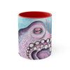 Purple Pink Octopus Watercolor Art Accent Coffee Mug 11Oz Red /