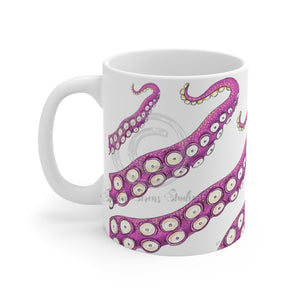 Purple Red Tentacles Octopus Ink Mug 11Oz