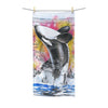 Rainbow Breaching Orca Whale Ancient Map Polycotton Towel Bath 30X60 Home Decor