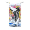 Rainbow Breaching Orca Whale Ancient Map Polycotton Towel Beach 36X72 Home Decor
