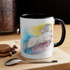 Rainbow Horse Watercolor Art Accent Coffee Mug 11Oz