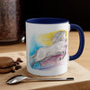 Rainbow Horse Watercolor Art Accent Coffee Mug 11Oz