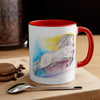 Rainbow Horse Watercolor Art Accent Coffee Mug 11Oz