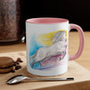 Rainbow Horse Watercolor Art Accent Coffee Mug 11Oz