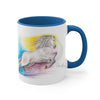 Rainbow Horse Watercolor Art Accent Coffee Mug 11Oz Blue /
