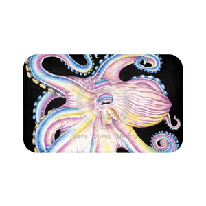 Rainbow Octopus Ink Black Bath Mat 34 × 21 Home Decor
