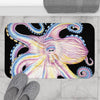 Rainbow Octopus Ink Black Bath Mat Home Decor