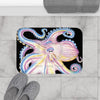 Rainbow Octopus Ink Black Bath Mat Home Decor