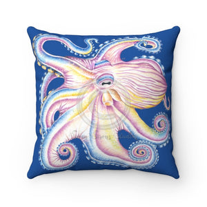 Rainbow Octopus Ink Blue Pillow 14 × Home Decor