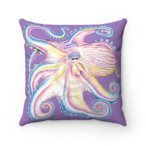 Rainbow Octopus Ink Purple Pillow 14 × Home Decor