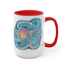 Rainbow Octopus Watercolor Art Two-Tone Coffee Mugs 15Oz Mug
