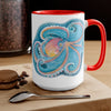 Rainbow Octopus Watercolor Art Two-Tone Coffee Mugs 15Oz Mug