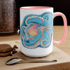 Rainbow Octopus Watercolor Art Two-Tone Coffee Mugs 15Oz Mug