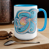 Rainbow Octopus Watercolor Art Two-Tone Coffee Mugs 15Oz Mug