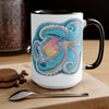 Rainbow Octopus Watercolor Art Two-Tone Coffee Mugs 15Oz Mug