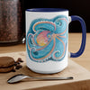 Rainbow Octopus Watercolor Art Two-Tone Coffee Mugs 15Oz Mug