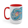 Rainbow Octopus Watercolor Art Two-Tone Coffee Mugs 15Oz / Red Mug